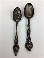 (2) Sterling souvenir spoons 38 grams
