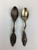 (2) Sterling souvenir spoons 51 grams