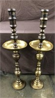 2-39” brass candle holders