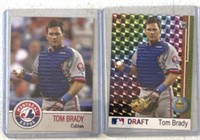 2 Tom Brady baseball cards