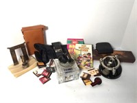 Polaroid Land Camera, Travel Gold Eagle Putter,