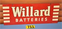 1950 Willard Batteries 2-sided metal dealer sign