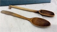 Large Antique Wooden Spoons