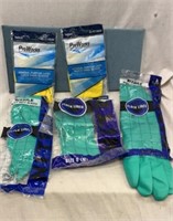 Five Pairs Asst Sizes Flock Lined Latex Gloves