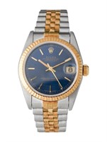 18k Gold Rolex Datejust Blue Automatic Watch 31mm