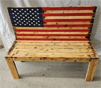 American flag bench