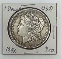 1892 One Dollar USA Coin replica