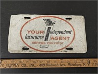 Vintage Metal License Plate- Independent