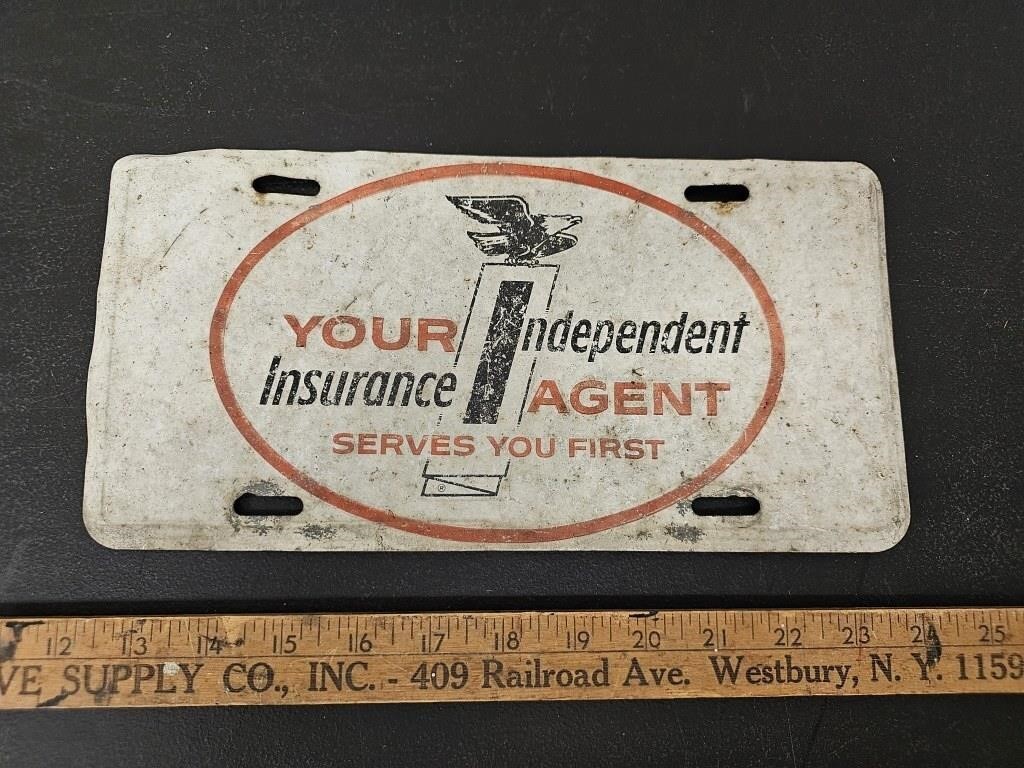 Vintage Metal License Plate- Independent