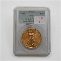 1927 Saint-Gaudens $20 Gold Coin (PCGS MS63)