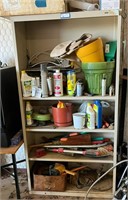 Metal Shelving with Contents