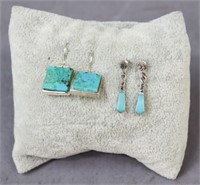 Sterling Pierced Earrings / 2 Pair