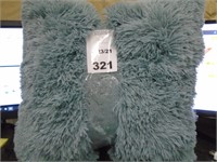 Blue Faux Fur Pillow 20 x 20