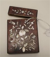 Victorian decorated tortoiseshell card case