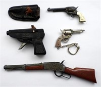 (4) CAP PISTOL, RIFLE, MINIATURE GUN LOT