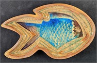 Handmade Clay With Glass Fish Wall Art