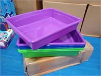 13 inch by 11 inch heavy duty plastic School bins