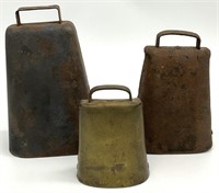 3pc Antique Hand Forged Cow Bells