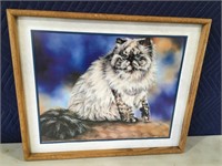 Framed Cat Painting