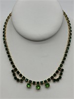 1940's Fine Green Rhinestone Necklace