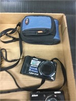 Sony, Polaroid, Nikon digital cameras one case,as