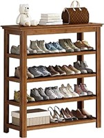 Bamworld Shoe Rack 5 Tier Wooden Storage Benches