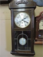 8 Day Chime Wall Clock with Key, 30" L