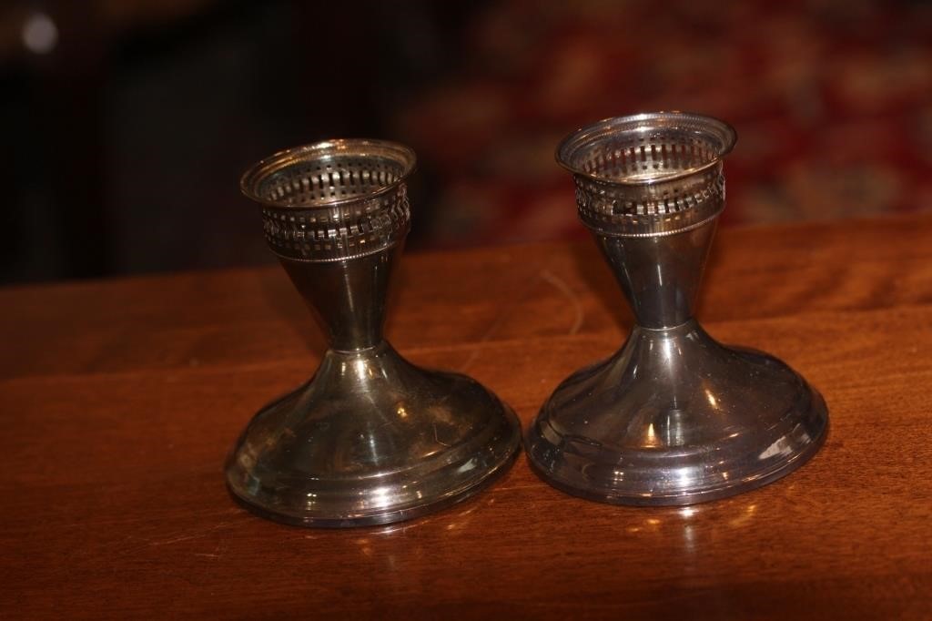 Pair of Weighted Sterling Candle Holders