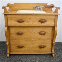 19TH CENTURY DRESSER WITH SINK & PLUMBING