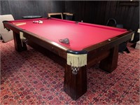 BRUNSWICK MONARCH 9FT POOL TABLE W/ LEATHER