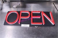 1X, 18"X7" NEON "OPEN" SIGN W/ HANGING CHAIN