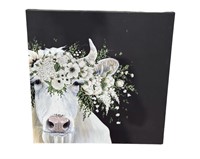 Fancy the Cow Painted on Canvas