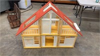 Large Yellow Plastic Barbie Doll House