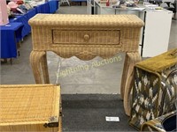 NATURAL COLOR ONE DRAWER WICKER TABLE