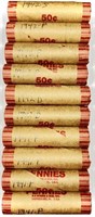 (10) Rolls 1940's Wheat Cent Penny Roll