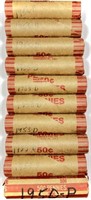 (10) Rolls 1950's Wheat Cent Penny Lot