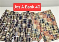 2 JoS A Bank Plaid Shorts 40