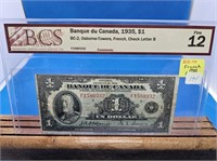 1935 $1.00 BANQUE DU CANADA LETTER B F1580332