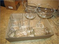 Assorted clear glass, 2 atlas jars
