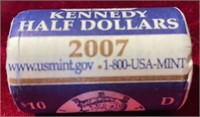 2007-D Uncir Mint Wrapped Kennedy Halves