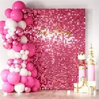 COKAOBE Pink Shimmer Wall Backdrop