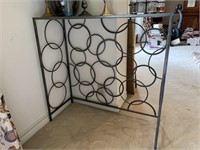 IRON & GLASS CIRCLE PATTERN ACCENT TABLE
