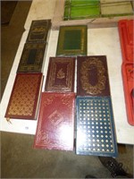 8 NICE NEW LEATHER BOUND STORY BOOKS & POEM BOOK