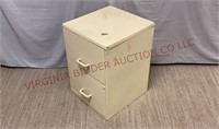 Two-Drawer Metal Filing Cabinet w Key - See Desc