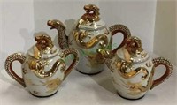 Beautiful oriental themed porcelain tea pot,
