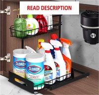 JUPELI 2 Tier Pull Out Under Sink Organizer