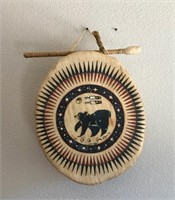 Native American Style Wood And Hide Drum