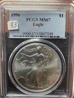1996 American Silver Eagle (MS67 PCGS)