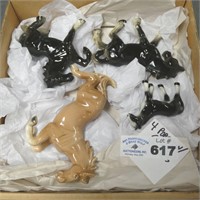 (4) Porcelain China Horse Figurines