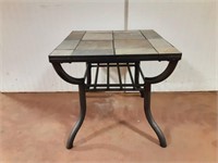 Metal End Table w/Tile Top 24"x24" and 23" tall